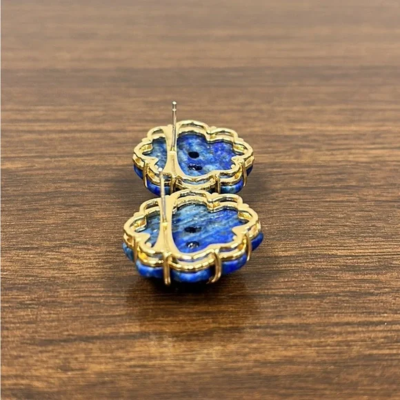 Nicola Bathie Jewelry Lapis Flower Studs - Picture 7 of 8